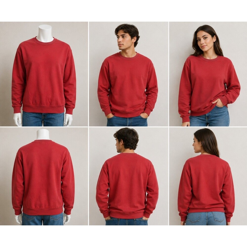 Gildan Unisex Medium Red Crewneck Sweatshirt Pullover Cotton Blend Basic Casual
